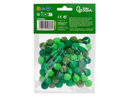 Pompones de colores liderpapel 1,5 cm tonalidades verdes bolsa con 80 unidades