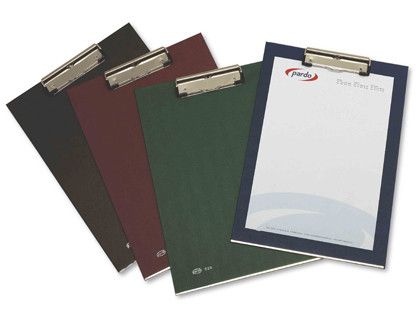 Porta bloc Pardo base PVC con pinza folio azul