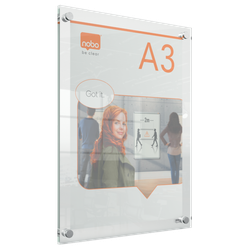 Porta póster acrílico transparente mural, A3