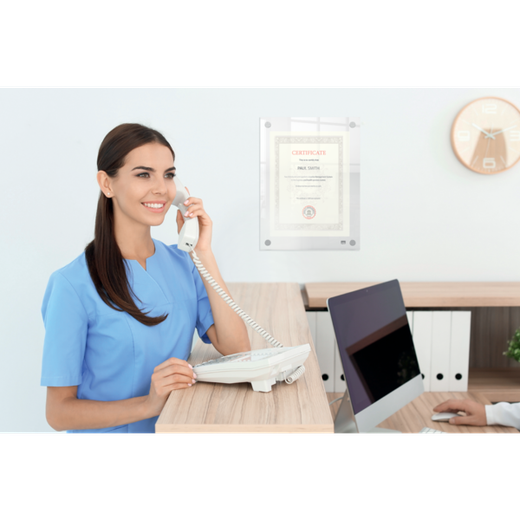 Porta póster acrílico transparente mural, A4