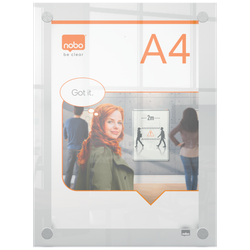 Porta póster acrílico transparente mural, A4