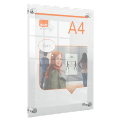 Porta póster acrílico transparente mural, A4