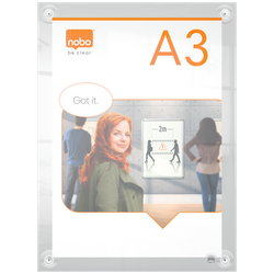 Porta póster acrílico transparente mural removible, A3