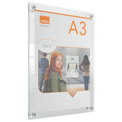Porta póster acrílico transparente mural removible, A3