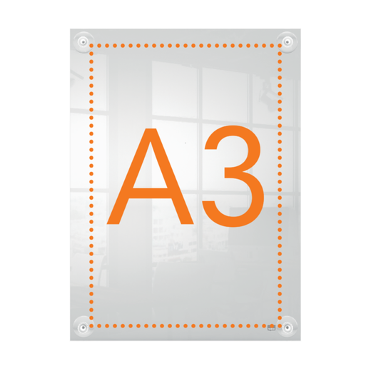 Porta póster acrílico transparente mural removible, A3
