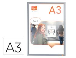 Marco porta anuncios nobo impression pro din A3 marco de clip aluminio 320x17x445 mm