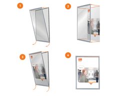 Marco porta anuncios nobo impression pro din A3 marco de clip aluminio 320x17x445 mm