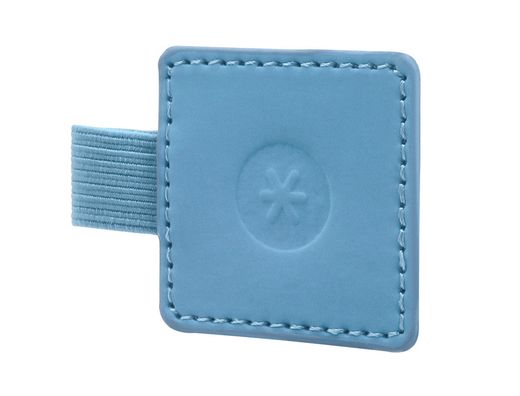 Portaboligrafo autoadhesivo antartik para cuaderno note con elastico hasta 15 mm grosor 1 mm azul claro 40x40
