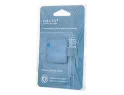Portaboligrafo autoadhesivo antartik para cuaderno note con elastico hasta 15 mm grosor 1 mm azul claro 40x40