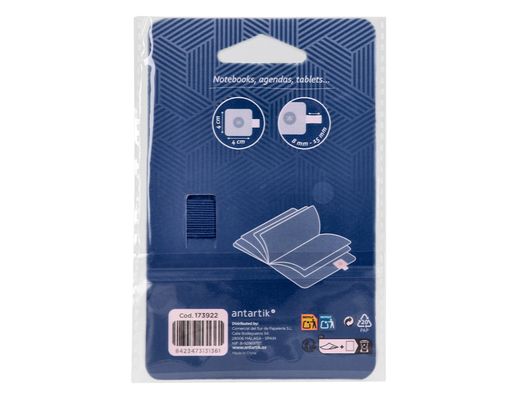 Portaboligrafo autoadhesivo antartik para cuaderno note con elastico hasta 15 mm grosor 1mm azul marino
