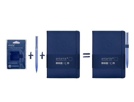 Portaboligrafo autoadhesivo antartik para cuaderno note con elastico hasta 15 mm grosor 1mm azul marino