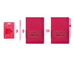 Portaboligrafo autoadhesivo antartik para cuaderno note con elastico hasta 15 mm grosor 1mm fucsia 40x40 mm