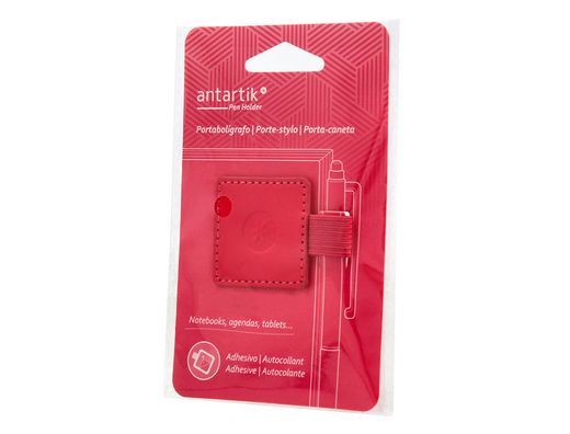 Portaboligrafo autoadhesivo antartik para cuaderno note con elastico hasta 15 mm grosor 1mm fucsia 40x40 mm