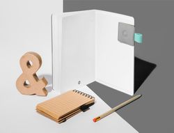 Portaboligrafo autoadhesivo antartik para cuaderno note con elastico hasta 15 mm grosor 1mm gris y turquesa