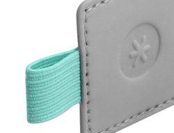Portaboligrafo autoadhesivo antartik para cuaderno note con elastico hasta 15 mm grosor 1mm gris y turquesa