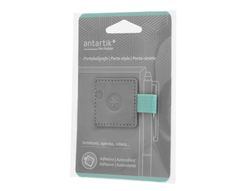 Portaboligrafo autoadhesivo antartik para cuaderno note con elastico hasta 15 mm grosor 1mm gris y turquesa
