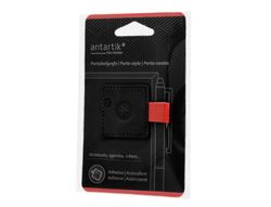 Portaboligrafo autoadhesivo antartik para cuaderno note con elastico hasta 15 mm grosor 1mm negro y rojo