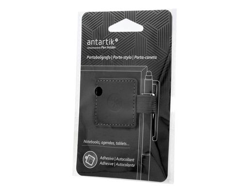 Portaboligrafo autoadhesivo antartik para cuaderno note con elastico hasta 15 mm grosor 1mm negro