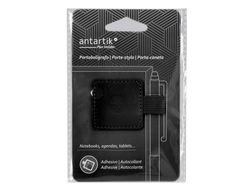 Portaboligrafo autoadhesivo antartik para cuaderno note con elastico hasta 15 mm grosor 1mm negro