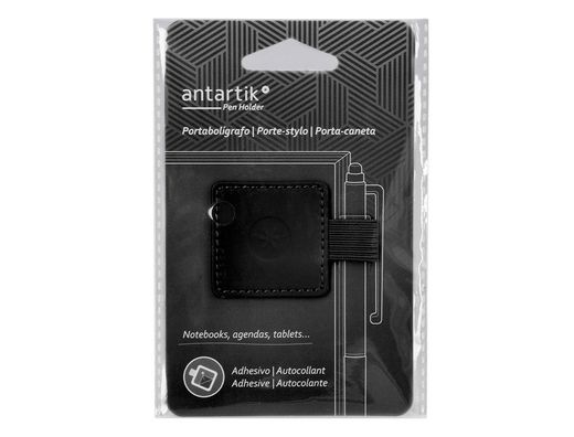 Portaboligrafo autoadhesivo antartik para cuaderno note con elastico hasta 15 mm grosor 1mm negro