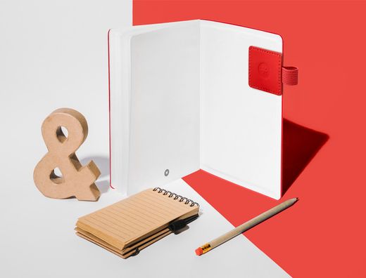 Portaboligrafo autoadhesivo antartik para cuaderno note con elastico hasta 15 mm grosor 1mm rojo 40x40 mm