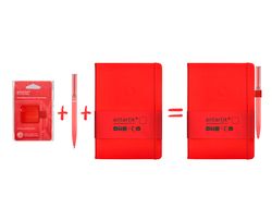 Portaboligrafo autoadhesivo antartik para cuaderno note con elastico hasta 15 mm grosor 1mm rojo 40x40 mm