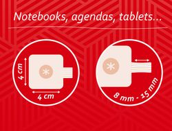 Portaboligrafo autoadhesivo antartik para cuaderno note con elastico hasta 15 mm grosor 1mm rojo 40x40 mm