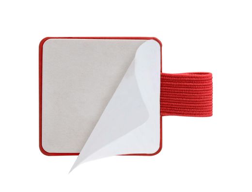 Portaboligrafo autoadhesivo antartik para cuaderno note con elastico hasta 15 mm grosor 1mm rojo 40x40 mm