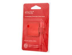 Portaboligrafo autoadhesivo antartik para cuaderno note con elastico hasta 15 mm grosor 1mm rojo 40x40 mm