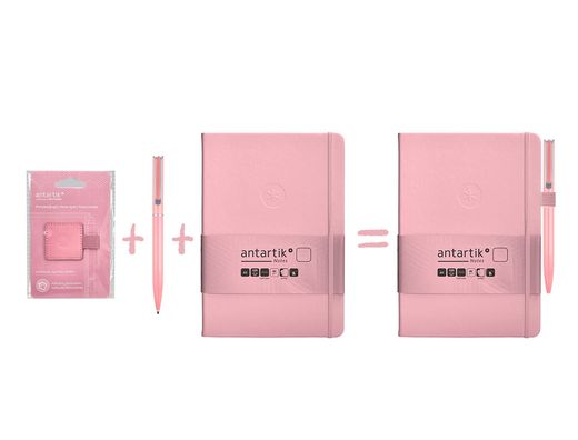 Portaboligrafo autoadhesivo antartik para cuaderno note con elastico hasta 15 mm grosor 1mm rosa 40x40 mm