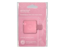 Portaboligrafo autoadhesivo antartik para cuaderno note con elastico hasta 15 mm grosor 1mm rosa 40x40 mm