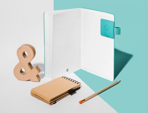 Portaboligrafo autoadhesivo antartik para cuaderno note con elastico hasta 15 mm grosor 1mm turquesa 40x40