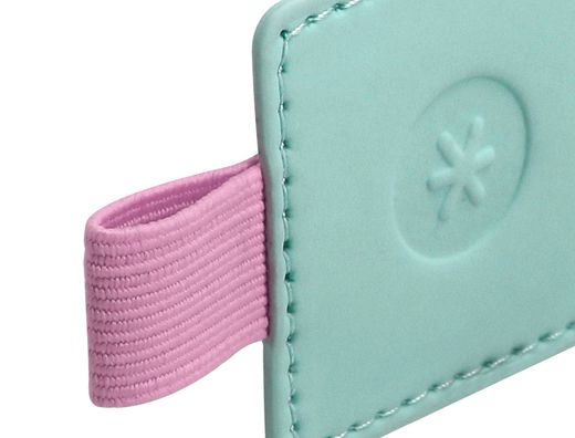 Portaboligrafo autoadhesivo antartik para cuaderno note con elastico hasta 15 mm grosor 1mm turquesa y rosa