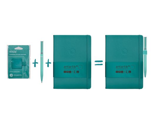 Portaboligrafo autoadhesivo antartik para cuaderno note con elastico hasta 15 mm grosor 1mm verde aguamarina