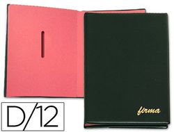 Portafirmas negro acolchado 12 separadores tamaño 335x245 mm Pardo