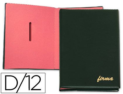 Portafirmas negro acolchado 12 separadores tamaño 335x245 mm Pardo