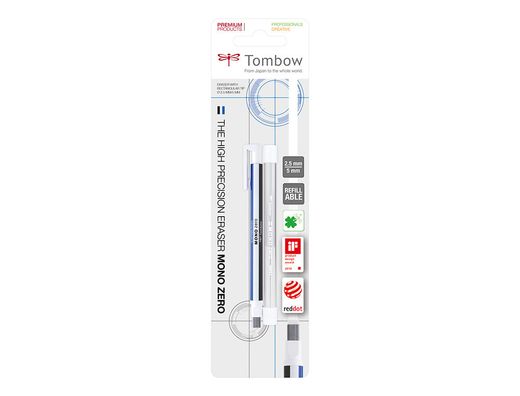 Portagomas tombow con clip mono zero punta rectangular 2,5x5 mm