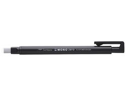 Portagomas Tombow con Clip Punta Goma Blanca Rectangular 2,5 X 5 mm Color Negro