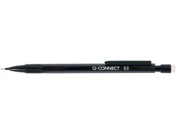 Portaminas q-connect 0.5 mm con 3 minas cuerpo negro con clip negro