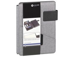 Portanotas carchivo venture DIN A5 con soporte smartphone cuaderno color gris
