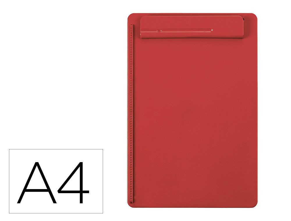 Portanotas maul go din A4 plastico reciclado con pinza color rojo