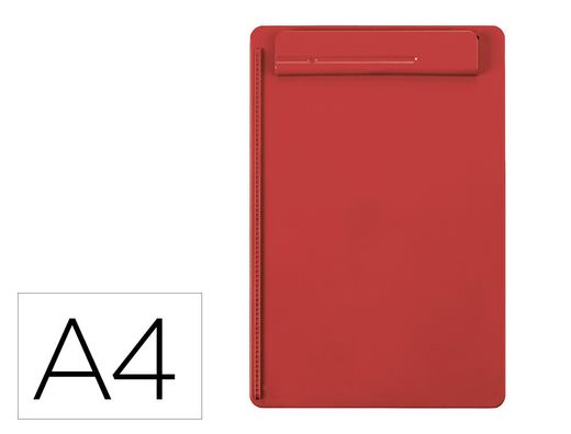 Portanotas maul go din A4 plastico reciclado con pinza color rojo