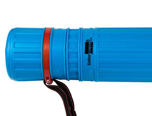 Portaplanos Plastico Liderpapel Diametro 9 cm Extensible Hasta 125 cm Azul