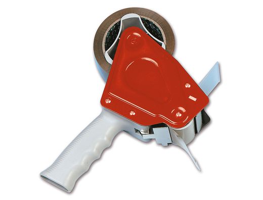 Portarrollo q-connect para embalaje para cintas de 66mt x 50mm incluye 2 rollos cinta marron