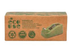 Portarrollo sobremesa liderpapel ecouse 100% plastico reciclado para cinta de 33 mt color verde