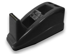 Portarrollo sobremesa q-connect plastico para cinta de 33 mt color negro 135x58x60 mm