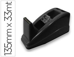 Portarrollo sobremesa q-connect plastico para cinta de 33 mt color negro 135x58x60 mm