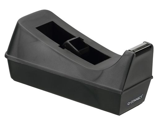 Portarrollo Sobremesa Q-Connect Plastico para Cinta de 33 Mt Negro