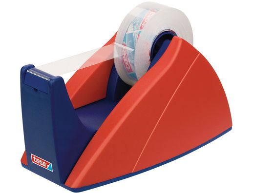 Portarrollo Sobremesa Tesa Rojo-Azul con Cuchilla de Corte Recto para Cintas de Hasta 33 M X 19 Mm