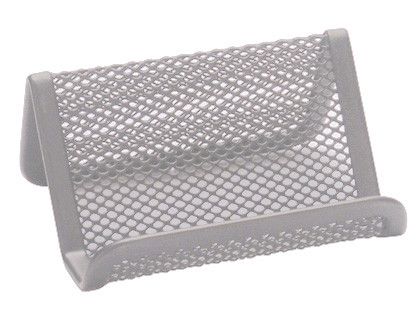 Portatarjeta Q-Connect Metalico Plateado 11X7,5X5 Cm